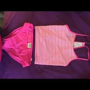 Pink girls 2 piece swim suit